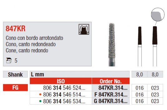 cono canto redondeado 847KR