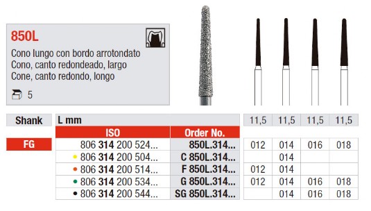 cono redondeado largo 850L