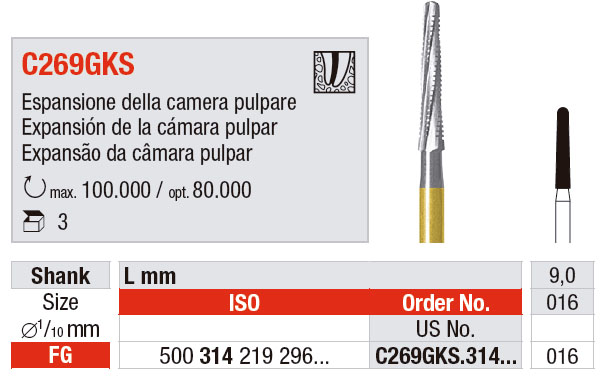 Fresa para la eliminación de tejido pulpar infectado