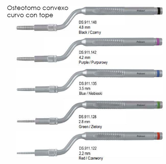 osteotomo convexo curvo con tope
